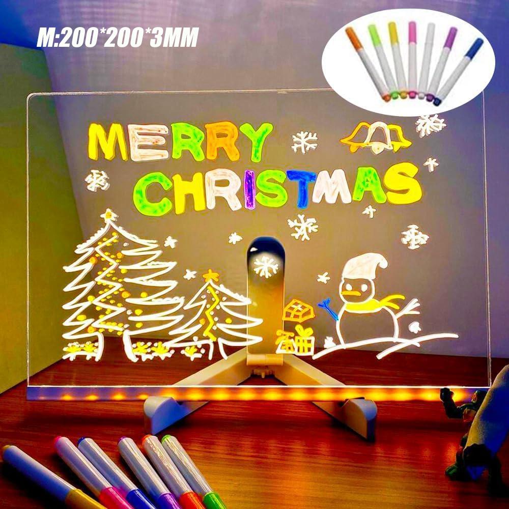 Aggreko Illuminated LED Marker Pad, Christmas Children's Gifts, Erasable Drawing Graffiti Pad, USB Magnetic Plastic Drawing Pad