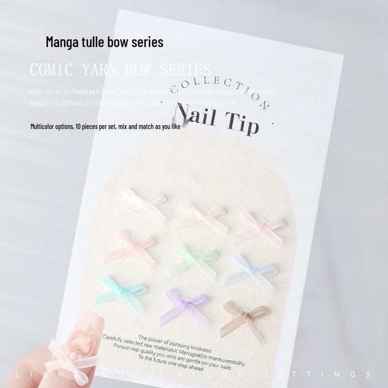 

Cartoon Ballet Nail Art Accessories: Silk Bow Ribbons (10 pcs)