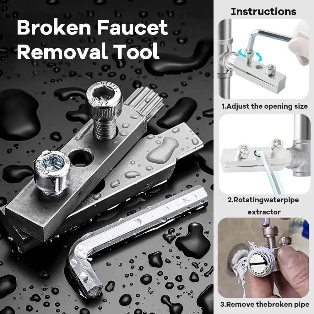 Faucet Angle Valves Broken Wire Extractor Universal Damage Screw Extractor Remover Tool Household Manual Plumber Tool 4/6 Points