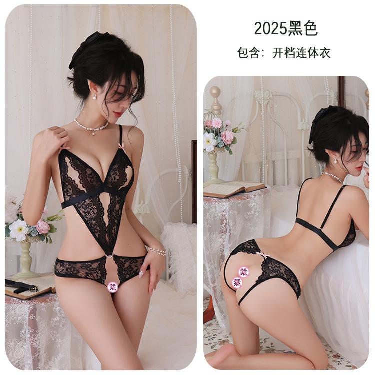 Sexy Sexy Lace Seduction Onesie Women's Transparent Pajamas Uniform Suit