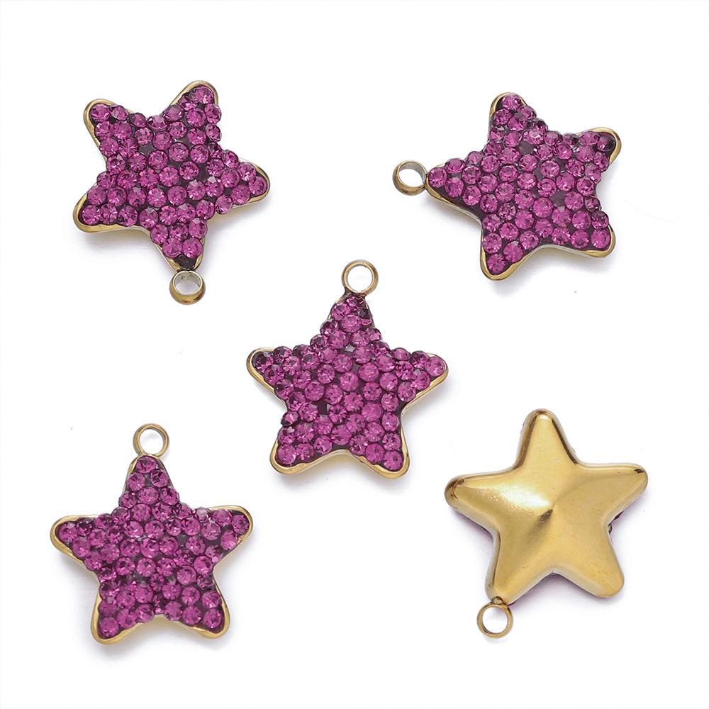 

1pcs/pack Stainless Steel 3 Sizes Star Square Shape Charms Pendants For DIY Bracelet Necklace Jewelry Making Accessories S