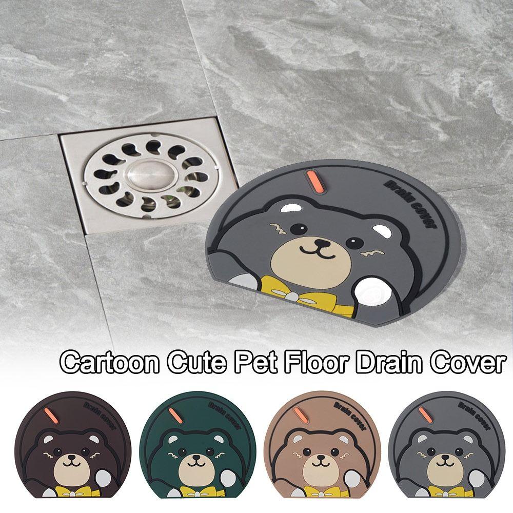 Cartoon-Bär Kanalbodenablaufabdeckung Insektenschutz Verstopfungsschutz Kanalabdichtung Silikonmatte Geruchshemmend Desinfizierende Abdeckung