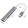 4-Port USB 3.0 Hub Aluminum Alloy Universal Gray