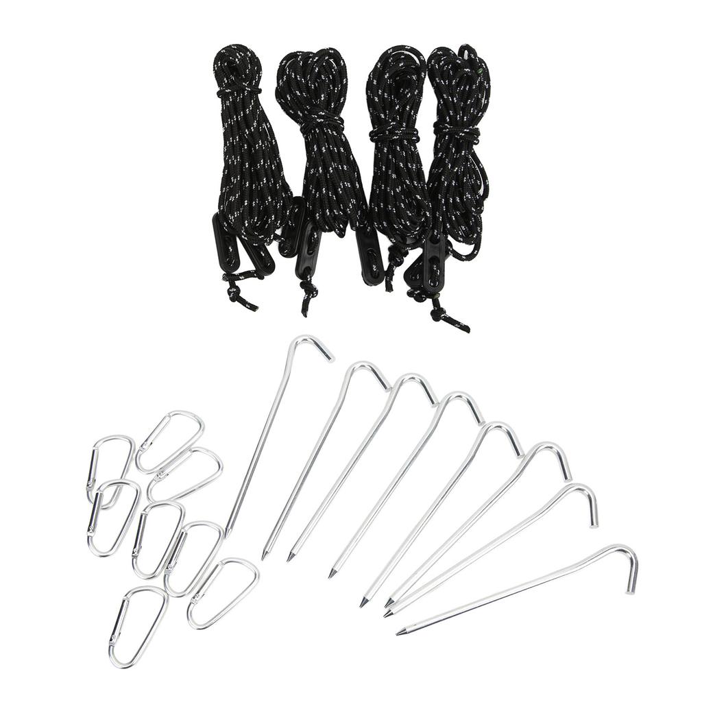 Camping Tent Stakes with 2m Wind Ropes Aluminum Buckles for Outdoor Picnic Adventure