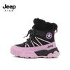 JEEP Kids Waterproof Snow Boots 2025 Winter Velvet-Lined, Thickened Children's Cotton Shoes.
