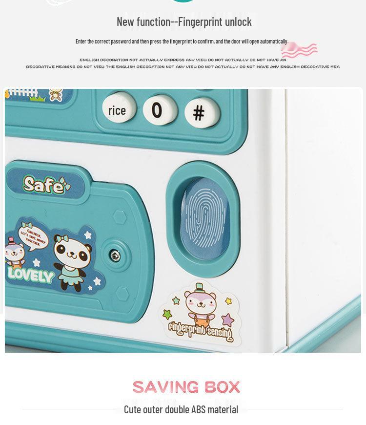 Children's Fingerprint Piggy Bank: Multifunctional Electric Coin Safe & Password Box Toy