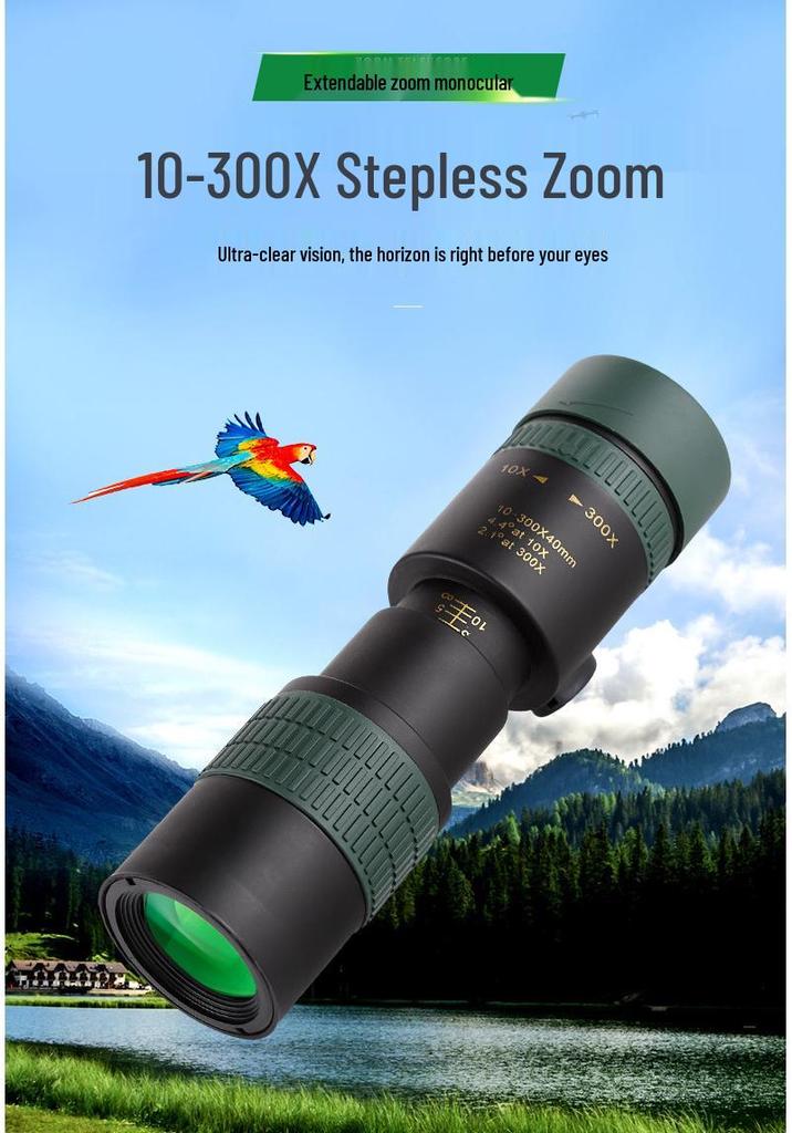 Pro-Grade HD Zoom Monocular Telescope with Low-Light Night Vision for Travel and Photography