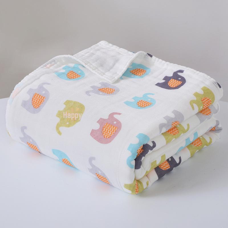 Newborn Six-Layer Cotton Gauze Bath Towel & Swaddle Blanket
