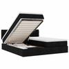 Cadre de lit ottoman avec matelas - Maison Exclusive - Tissu noir - 200 x 200 cm - Rangement hydraulique