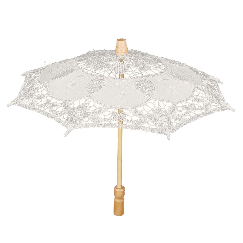 Lace Umbrella Wedding Bridal Parasol Umbrella for Photography Props Wedding SuppliesS Beige