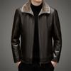 Dad, good leather jacket, real winter velvet, large size leather jacket, fur, middle-aged and elderly Haining integrated package plus men's coat.