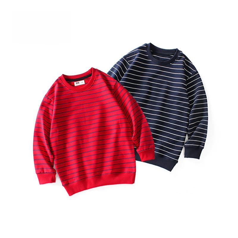 2024 Herbst Koreanische Kinder gestreifte Frottee Sweatshirts für Jungen