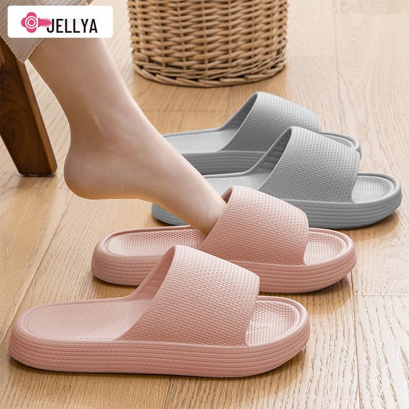 Jie Liya Small Grid Women's and Men's Non-slip EVA Slippers - Summer 2025 Collection for Indoor Comfort and Fresh Feet.