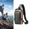 Password Sling Backpack Anti Theft Multifunctional Cycling Chest Bag for Motorcycle Men Grey and Black