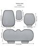 Universal All-Season Linen Car Seat Cushion Set - 3-Piece with Back Cushion and Headrest
