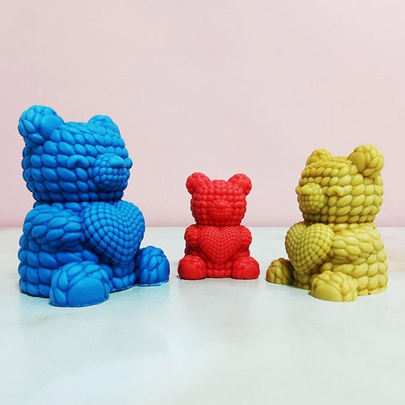 Bear Designs Candle and Home Decors Artistic Bear Shaped Silicone Mould for Crafters in Home Decoration Crafts