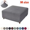 Jacquard Stretch Ottoman Cover S/M 2 Size Living Room Sofa Footrest Stool Slipcover Anti-scratch Pouf Covers Home Decoration
