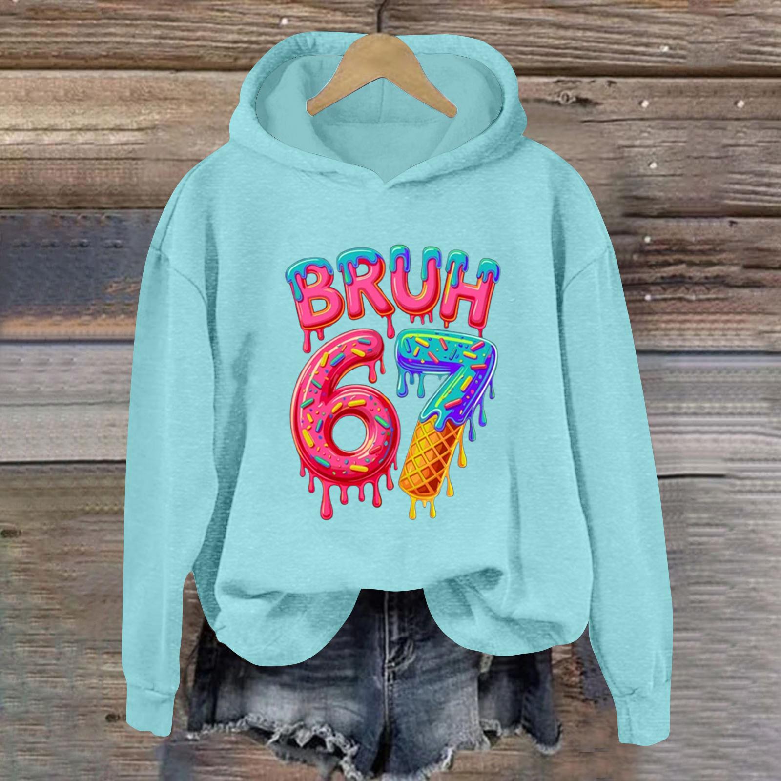 

Жіночий модний повсякденний світшот з капюшоном з довгим рукавом з принтом S