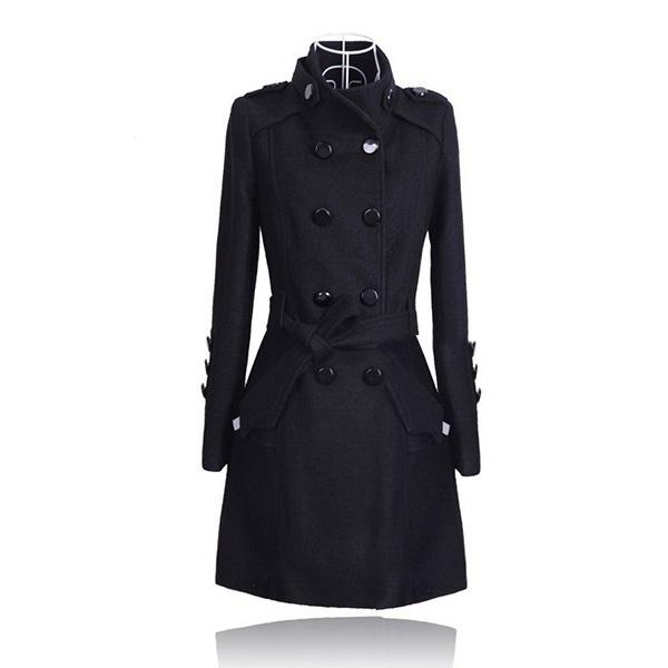 Women New Fashion Spring Winter Autumn Loose Long Sleeve Jacket Coat Casual Wool Coat Women Jacket Pockets Windbreaker Cardigan Motorcycle Coat