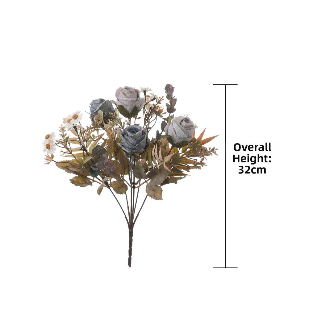 Lifelike Texture Faux Rose Bouquet Artificial Roses Cloth Petals
