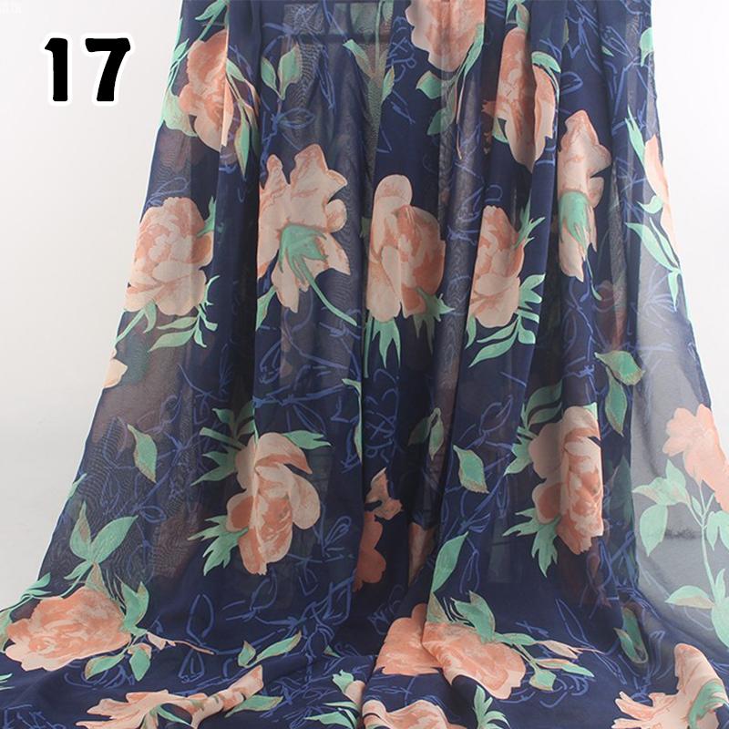 1M 75D Retro Flower Chiffon Fabric Breathable Thin And Light Draped Fairy Designer Fabric For Diy Sewing Summer Dress Shirts