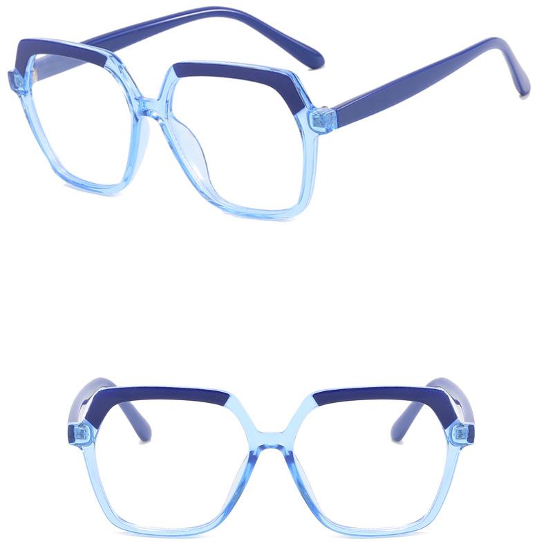 Women's glasses, anti blue light, fashionable and personalized large frame glasses, travel and student commuting glasses