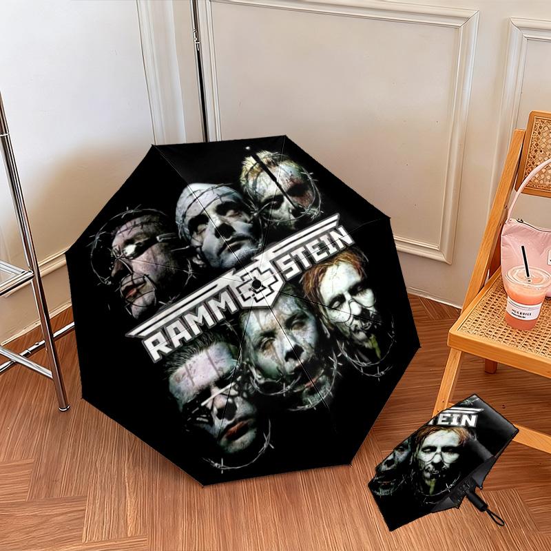 Famous German Rock Heavy Metal Band Rammstein Till Lindemann Umbrella, a Portable Iron Travel and Camping Essential Umbrella H5
