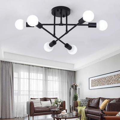 New Elegant, Stylish, and Modern Nordic Black and Gold LED Ceiling Lamp - Contemporary Sputnik Chandelier for Bedroom and Dining