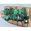 11Pcs Natural Green Malachite Mix Shape Cabochon Loose Gemstone 267Cts. Lot C-461