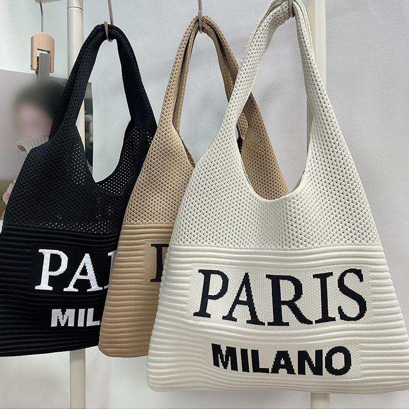 Exquisite 2026 Knitted One-Shoulder Tote: Versatile, Large-Capacity, All-Match Casual Handbag.