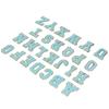 26 Pcs Iron On Letters A To Z Blue Letters Gold Glitter Border Clothing Sewing Embroidery Iron Patches Decorations