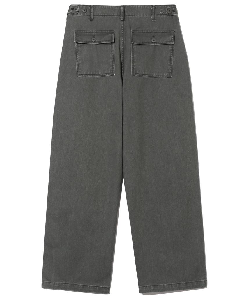 BASEMOMENT Washed Fatigue Work Pants Cement Gray