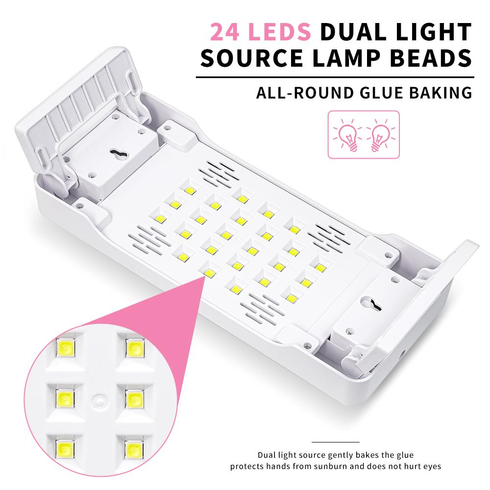 Nail Dryer Lamp For Nails UV 24 LEDs Beads Light Drying All Gel Polish USB Charge Professional Manicure Equipment for Salon