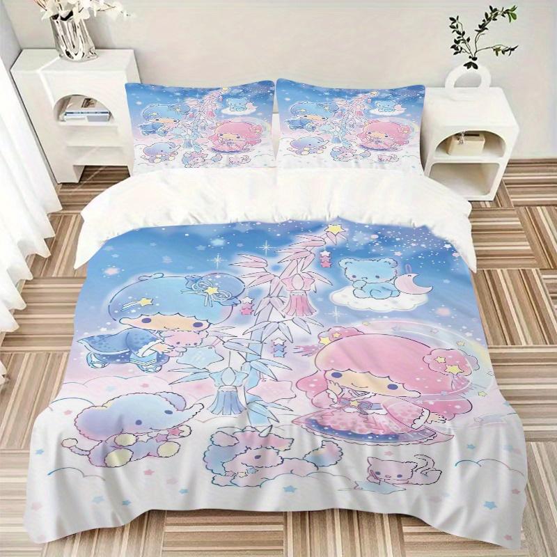 3pcs Little Twin Stars & Small Animals Quilt Cover Set - Soft and Cozy Bedroom, Guest Room and Dorm Decorative Bedding 3-Piece Set 1 Quilt Cover