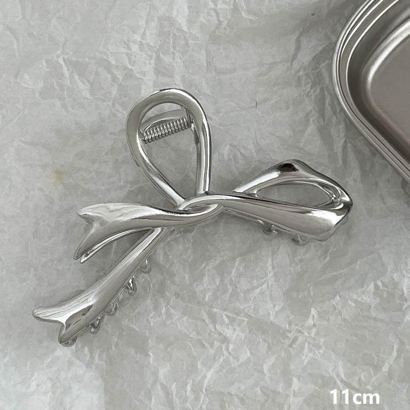 Silver Metal Geometric Shark Hair Clip for Thick Hair