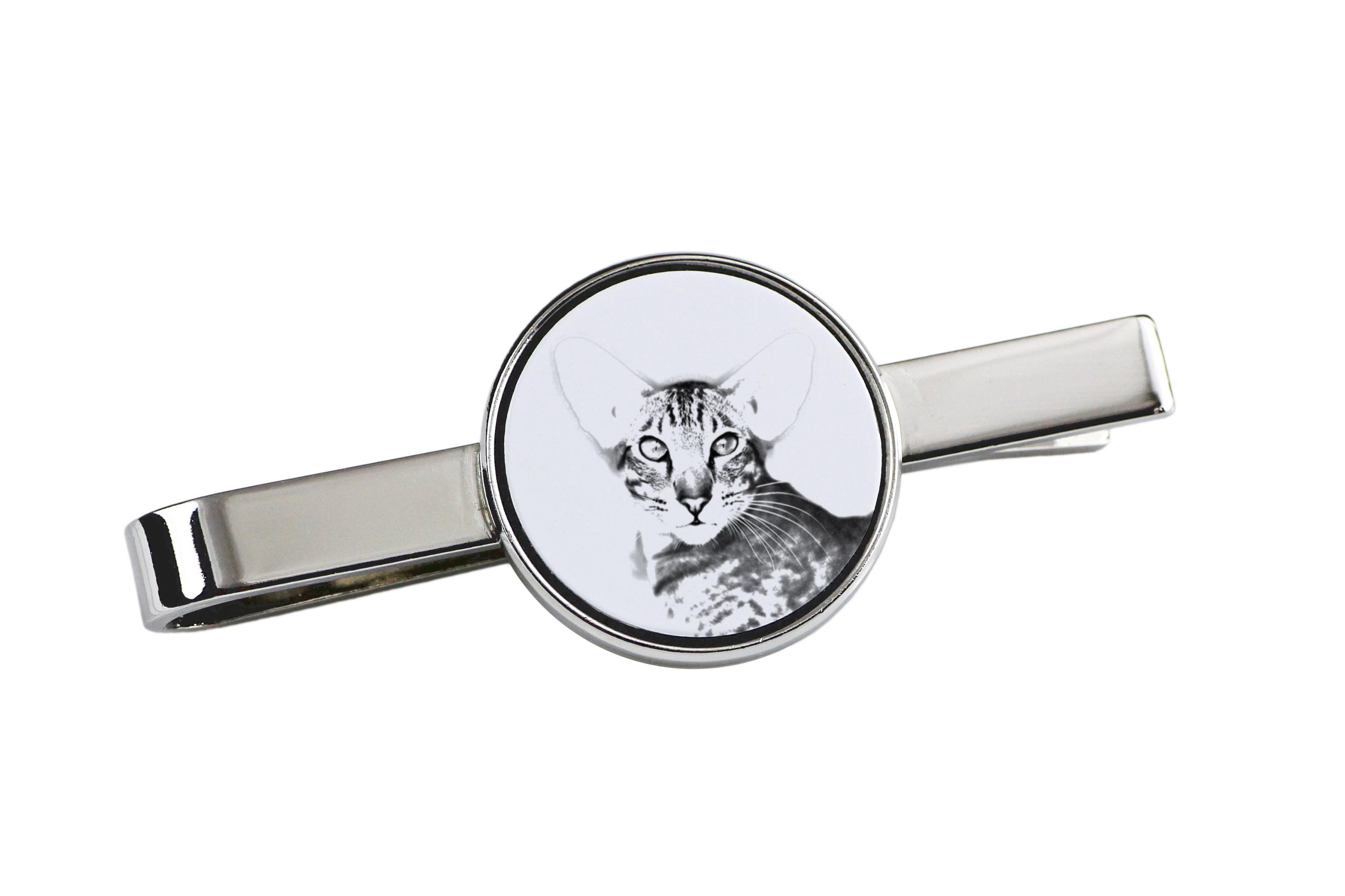 

Oriental - cat tie clip, personalized tie clip, unique gift for men from Art-Dog brand срібний