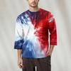 Men's Fashion Printed Round Neck 3/4 Sleeve Tops T-Shirt