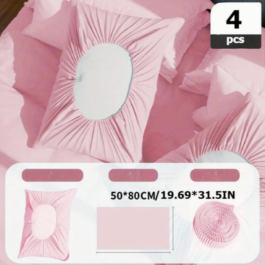 4 יחידות ציפית פשוטה חד פעמית ניידת לנסיעות לבית מלון ביתי נגד קרדית נושמת נעימה ציפית כיסויי כרית לא ארוגים ציוד לנסיעות