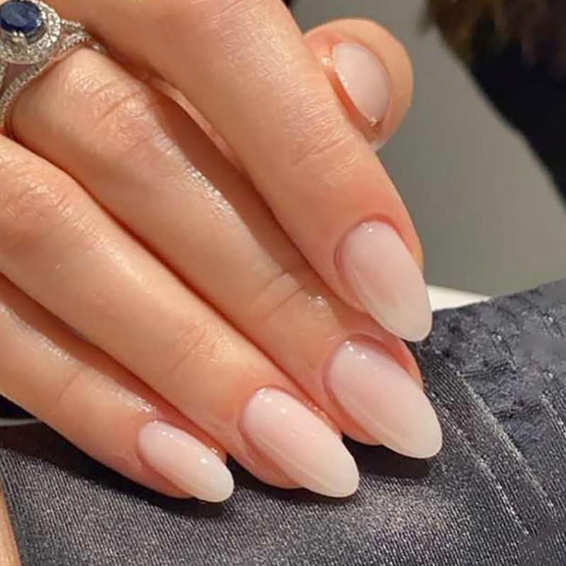 Minimalist Milky White Press-On Nails Reusable False Nail Tips With Glue Or Gel Adhesive Gel Nail Tips
