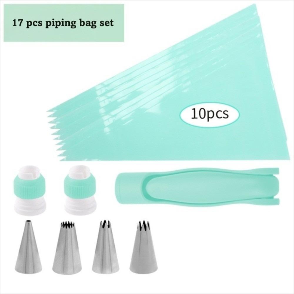 17 pcs/Set Reusable Baking Tool Kit with Nozzle Tips Pastry Icing Pen Piping Bag  Piping Aid