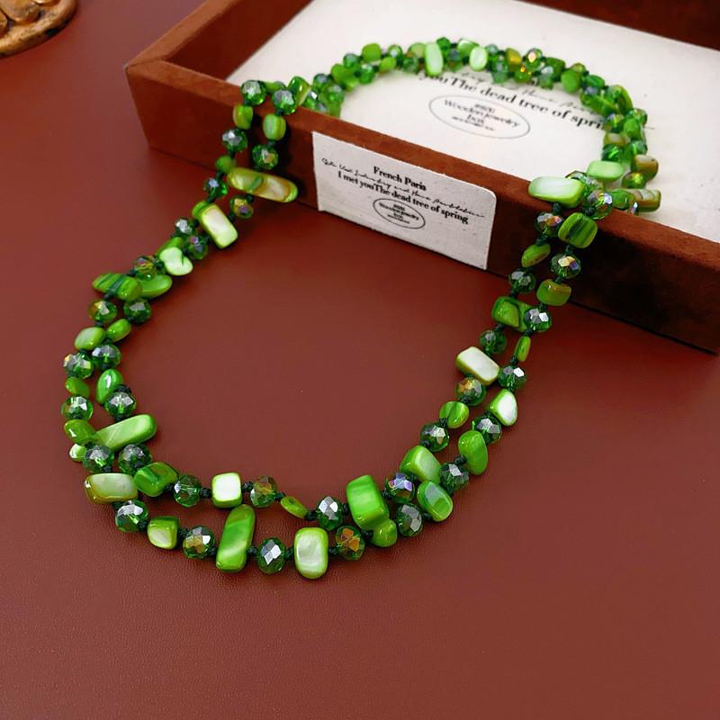 120CM Long Shell Beads Crystal Necklace Women Handmade Woven Long Sweater Chain Clothing Accessories Neck Chain Boho Jewelry