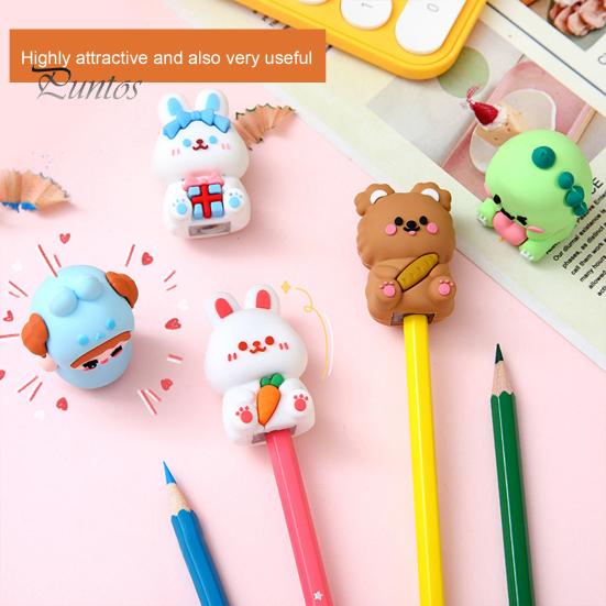 Cute Cartoon Pencil Sharpener Kawaii Mini Pencil Sharpener Portable Pen Cutter Kids Stationery Gifts School Supplies