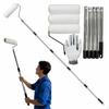 Kit Rullo Pittura Asta di Estensione Telaio Liscia con Coperture Strumento per Pittura Pareti