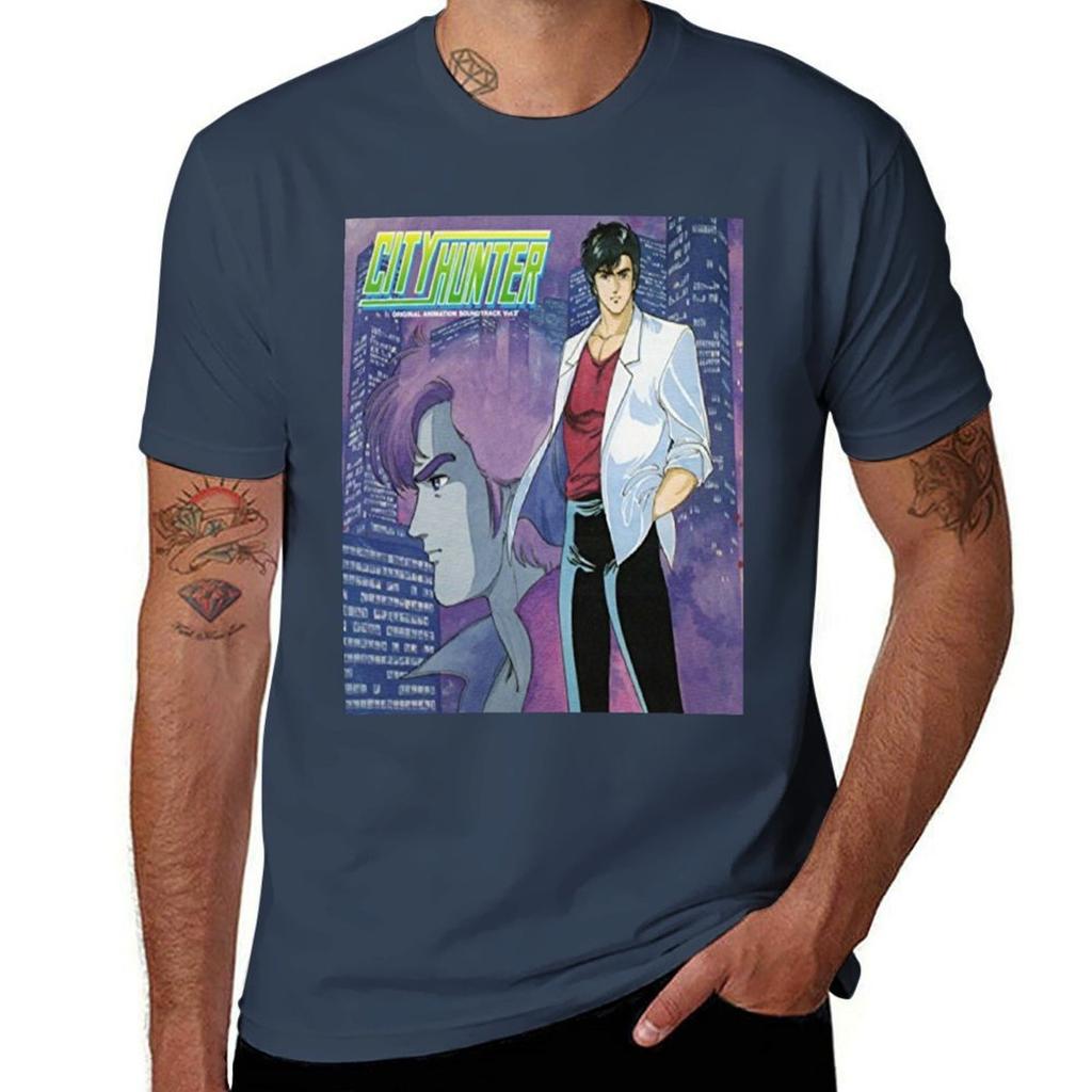 City Hunter : Ryo Saeba/Nicky Larson T-Shirt Man T Shirt Graphic Printed T Shirts for Man T-Shirt