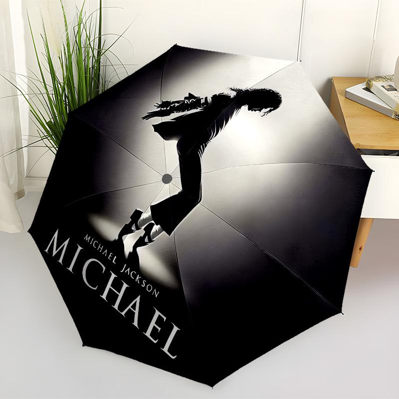 1pc Michael Jackson Automatic Folding Umbrella, Portable Collapsible Design, Casual Outdoor Accessory L1202022