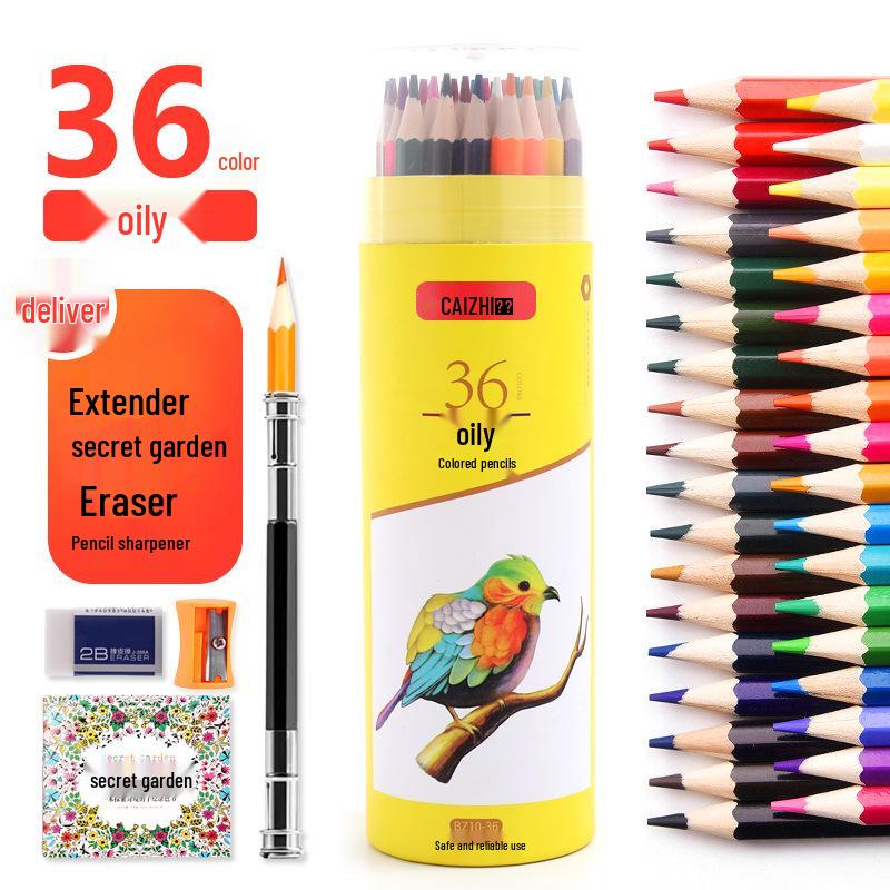 Sześciokątne Kredki Kolorowe Rozpuszczalne w Wodzie na Bazie Oleju - 12, 24, 36, 48, 72 Kolory - Zestaw do Rysowania dla Studenta