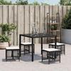 VidaXL Lot de 4 Tabourets de Jardin avec Coussins, Chaises de Patio, Sièges de Terrasse, Meubles d'Extérieur Arrière-cour, 365055