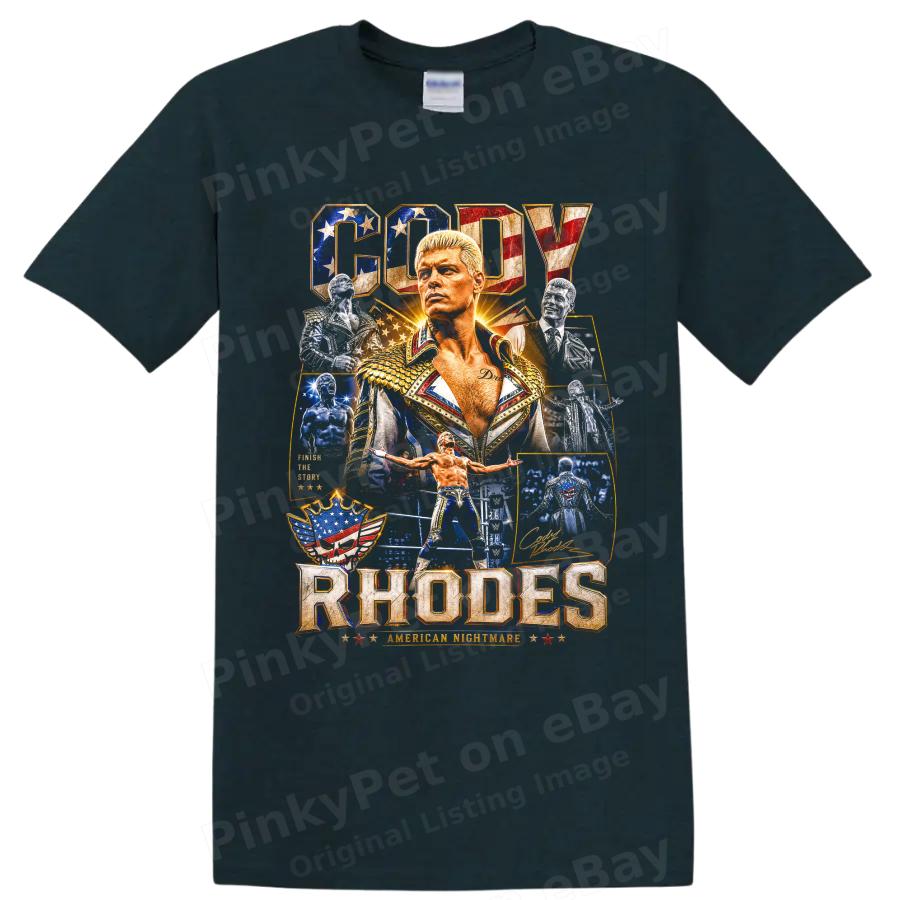 Cody Rhodes Brottning T-shirt Patriotiskt Porträtt Grafisk Konst Brottningsfans T-shirt