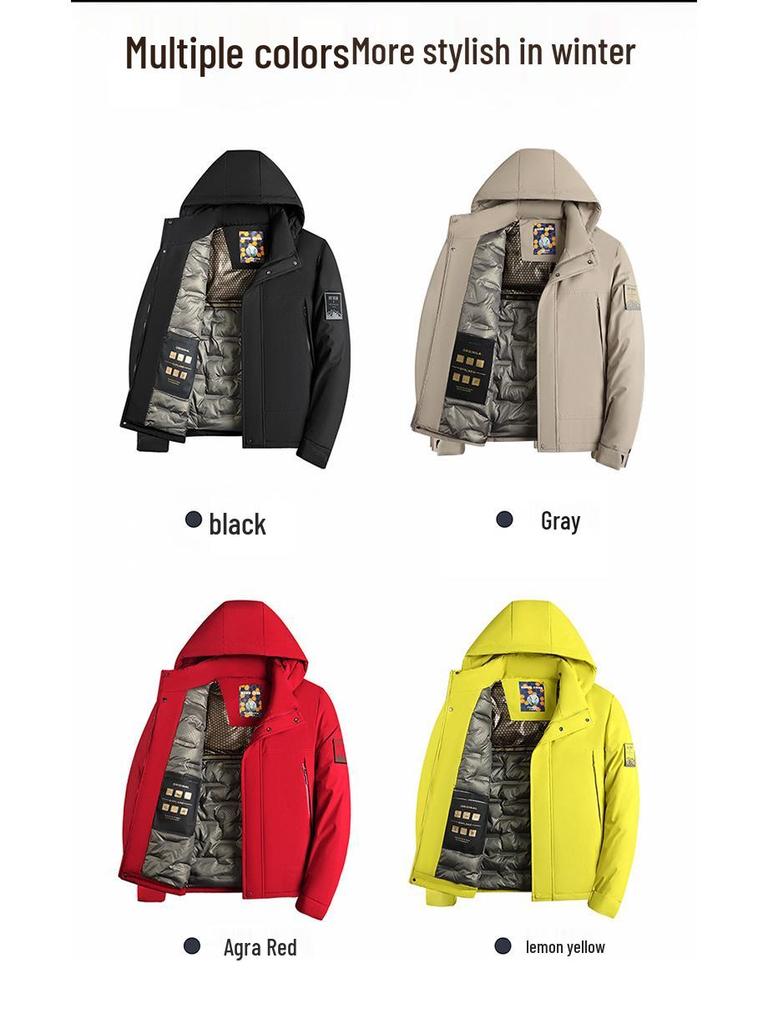 Men's Winter Ski Suit: Cotton-Padded Thickened Wool Jacket for Outdoor & Casual Use