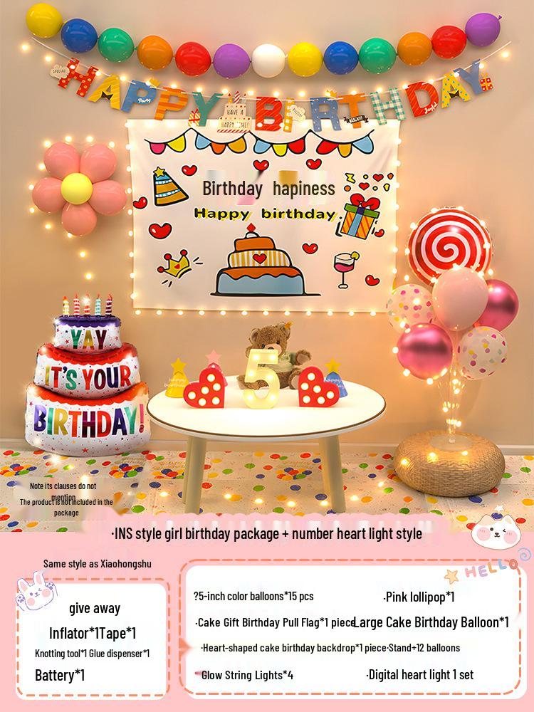 Baby's First Birthday Décor - Balloons & Party Scene for Boys & Girls